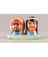 *Vintage Native American Indian Chief Ceramic Salt &amp; Pepper Shakers Set ... - $517.87 MXN