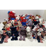 Lot of 33 Patriotic Ty Beanie Babies USA 4th of July America US Vintage - £76.99 GBP