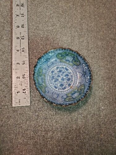 Primary image for Vintage Japanese Porcelain Sauce Bowl (Blue & Green), 4-1/4” W x 1-1/4” T