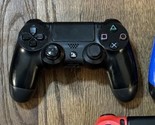 Lot of 3 PlayStation 4 Controllers All In Working Condition Blue Black Red - $64.35