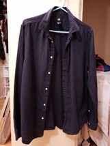 H & M Men’s Slim Fit Navy Dress Shirt Medium   - $25.00