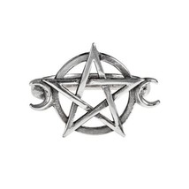 Alchemy Gothic R234 Goddess Ring Moon Pentagram Wiccan England Star  - £23.21 GBP
