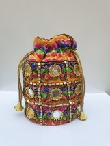 Indian Handmade Items Beautiful Colorful Bridal Potli Bag Purse for Women - £20.53 GBP