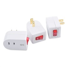 Cable Matters 3-Pack 2 Prong Outlet with ON Off Switch, Single 2 Prong Outlet Sw - £14.94 GBP