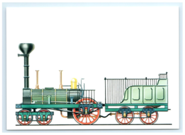 Locomotive Train Railroad Brother Jonathan Stamp Design Postcard - $5.95