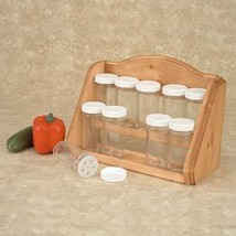 Spice Rack - Kitchen Counter Storage - 10 Glass Jars   - £23.88 GBP