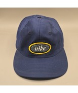 VINTAGE Nike Strapback Hat Cap Dark Blue Swoosh White Tag OSFA Embroider... - $30.01