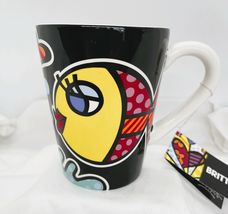 Romero Britto Fish Mug -12oz  #331352 Ceramic Black Background Rare Retired image 2