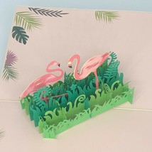 Flamingo Love 3D Pop Up Card Birthday Bird Love Anniversary Wedding Florida - £9.59 GBP
