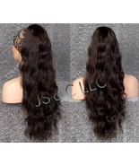 Silky Luxerious Extra Long Ponytail in Dark Brown slightly wavy comes wi... - $931.99 MXN