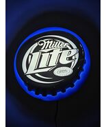Rare Miller Lite Bottle Cap 3D Illuminated Neon Sign 2006 Large 23" Diam... - $197.01