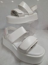 Ready Salted Strap White Chunky Platform Open Toe Shoes Size 7 | 062 AW - £12.60 GBP