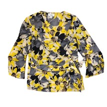 Ann Taylor Loft Women&#39;s Long Sleeve Wrap Shirt Size Small Floral V-neck ... - £12.83 GBP
