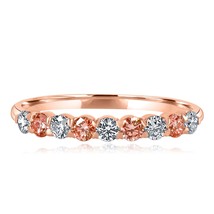 0.50 Ct Round Lab Grown Diamond Wedding Band 14k Rose Gold (9 Stones) - $398.74