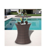 Online Gym Shop Outdoor Ice Cooler Bucket Table Poly Rattan Brown - $4,128.49 MXN