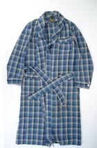 FLAWS Vintage Sir Pendleton 100% Virgin Wool Plaid Robe M Blue Gray Made in USA - £18.92 GBP
