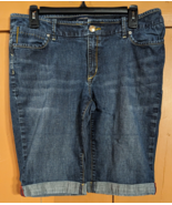 Banana Republic Womens Size 10 Dark Wash Mid Rise Cuffed Denim Stretch S... - £11.27 GBP