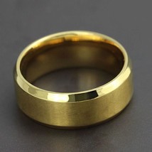 8mm Gold Stainless Steel Band Ring - £5.56 GBP