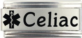 Celiac Medical Alert Italian Charm Bracelet Jewelry Link - £6.31 GBP