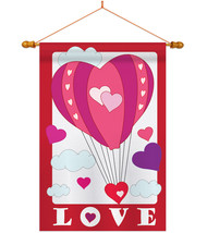 Love Balloon - Applique Decorative Wood Dowel with String House Flag Set HS10104 - £37.41 GBP