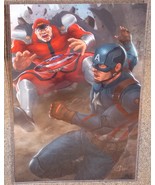 Captain America vs M Bison Glossy Art Print 11 x 17 In Hard Plastic Sleeve - £19.65 GBP