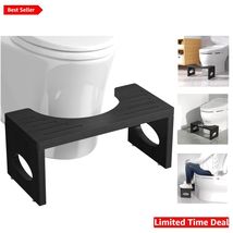 Stylish Bamboo Toilet Stool - 7-Inch Black Folding Design for Enhanced C... - $57.37