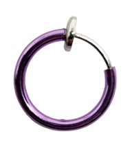 Clip On Nose Hoop Spring Ring Violet Rétractable Septum Lèvre Faux Pierc... - £2.73 GBP