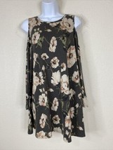 Altar&#39;d State Womens Size S Gray Floral Knit Cold Shoulder Dress/Tunic Long Sl - £6.47 GBP