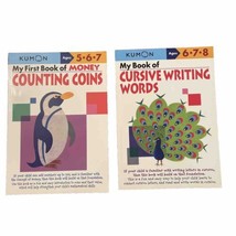Kumon My First Book Workbook Bundle Cursive Writing Counting Coins Ages 5-8 - £7.84 GBP