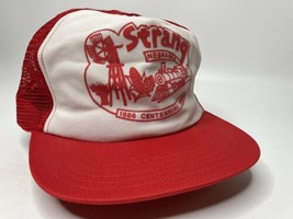 Strang Nebraska Centennial Logo Screenprint Mesh Snapback Farmer Trucker Hat VTG - $19.55