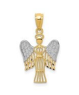 14k Yellow Gold with Rhodium Angel Pendant - €149,66 EUR