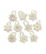 Lenox Snowflake Miniature Tree Ornaments Set Of 10 Winter Christmas New - $81.00