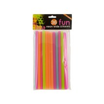 bulk buys 36 Piece Neon Wide Straws, 9-Inch - £4.66 GBP