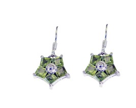 grand Peridot 925 Sterling Silver Green Earring genuine jewellery CA gift - £25.74 GBP