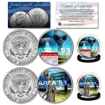 Area 51 Alien Ufo United States Air Force Nevada Space Ship U.S. Jfk 2-Coin Set - £10.98 GBP