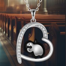 Heart-Shaped Sterling Silver Penguin Necklace - Perfect Gift for Penguin... - $98.00