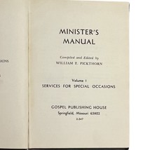 Minister&#39;s Manual Volume 1 Vtg 1965 HC Services for Special Occasions Pi... - $9.50