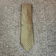 Claiborne Mens Tie Bronze with Black and Gray Squares Traditional Silk N... - $11.99