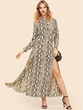 NWOT Long Sleeve Snake Print Maxi Dress Sz 6 - $35.01 CAD