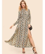NWOT Long Sleeve Snake Print Maxi Dress Sz 6 - $463.39 MXN