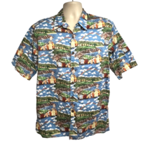 Reyn Spooner Guy Buffet Blue Hawaiian Button Up Shirt Medium Pocket Hawaii USA - $49.49