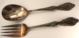Vintage WM Rogers MFG Co. Extra Plate Silverplated Fork &amp; Spoon Serving Utensils - £17.81 GBP