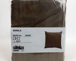 Ikea SANELA Pillow Cushion Cover 20&quot; x 20&quot; Velvet Cotton Gray/ Brown 1 pc - £13.84 GBP