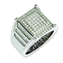 Sterling Silver &amp; CZ Brilliant Embers Men&#39;s Ring Jewelry Size  - £58.52 GBP
