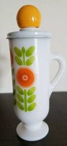 Vintage Collectible Avon Dutch Treat Demi Cup Milk Glass Floral Design ~ 3 - £20.99 GBP