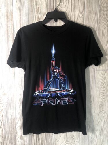 Primary image for Transformers Optimus Prime Retro Tron Style Black Graphic T-shirt Size Small