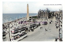 ptc4477 - Lancs. - Early Trams &amp; Cars along Princess Parade, Blackpool print 6x4 - £2.20 GBP