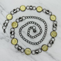 Yellow and Clear Rhinestone Metal Chain Link Belt OS One Size - £14.97 GBP