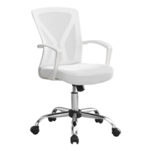 Office Chair - White / Chrome Base On Castors - £98.32 GBP