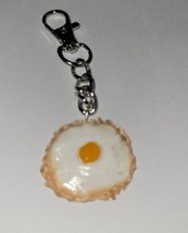 Fried Egg Keychain Accessory Food Charm Breakfast Egg  - $8.50